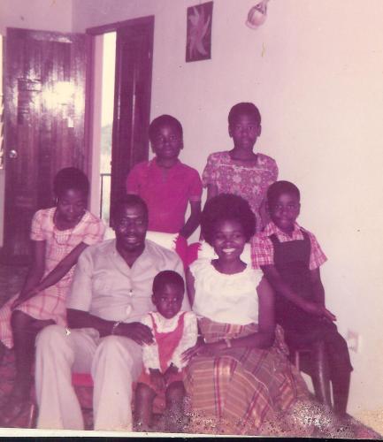 Papa with family (except the last child Ejens, who was in the womb)