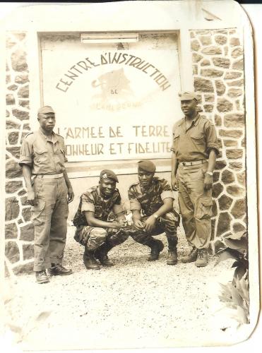 Papa at Military Training. Is that uncle Lawyer Edjua stooping next to Papa?