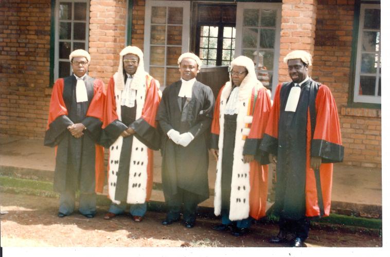 Papa (extreme R) with learned colleagues including Chief Justice Nyo Wakai (2nd from L) 